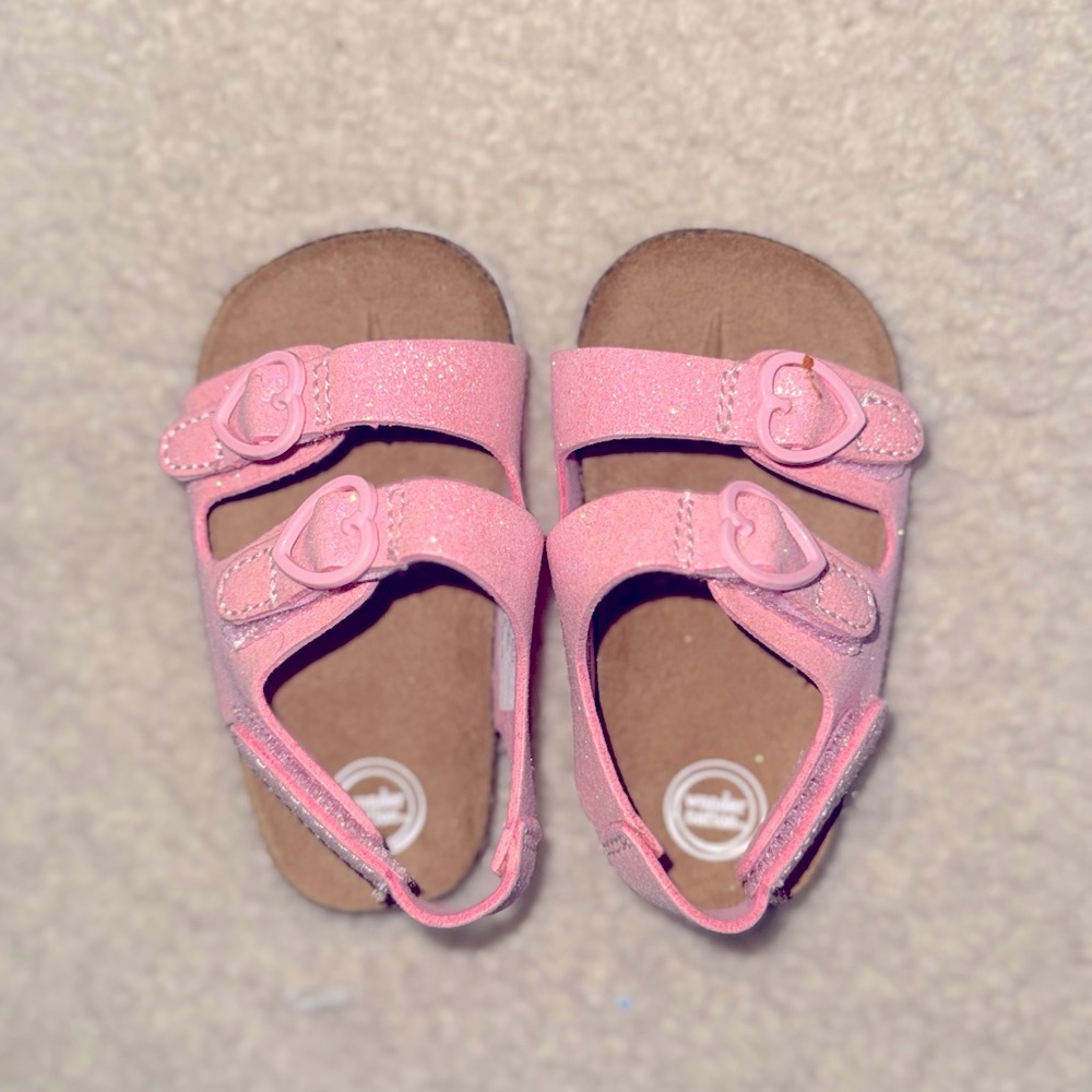 Baby Pink Heart Strap Kids Sandals size 3